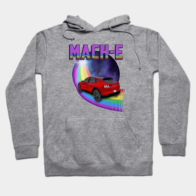 Mach-E Rides the Rainbow Galaxy in Rapid Red Hoodie by zealology